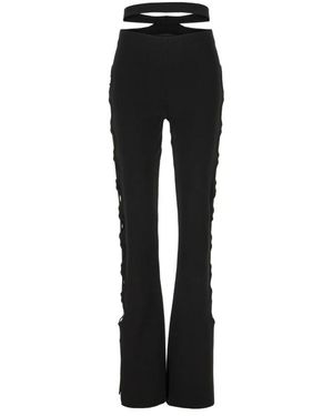 ANDREA ADAMO Wide Trousers - Zwart