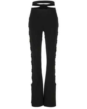 ANDREA ADAMO Wide Trousers - Noir