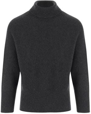 Giorgio Armani Pullover Mit Rollkragen Aus Kaschmir Mit Rippstrickbündchen - Grau