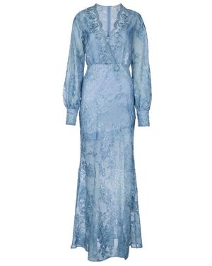 Ermanno Scervino Kleedjes ,Blauw ,Denim Abito Con Sottoveste