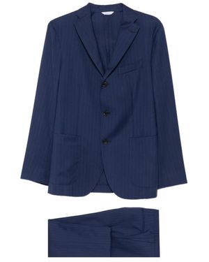 Boglioli Kostuums ,Blauw ,Tweed Single Breasted Suit