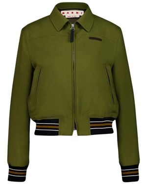 Marni Tropical Wool Bomber Jacket - Groen