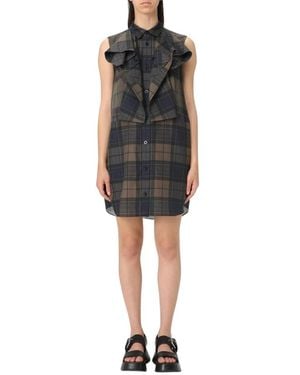 ワンピース SACAI DARK BROWN AND BLUE DRESS Sacai Dresses for Women | Online Sale up to 49% off | Lyst