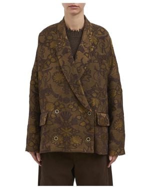 Uma Wang Crossword Jacket - Braun