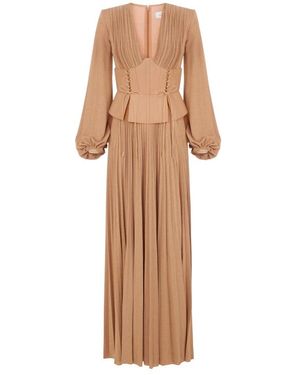 Elisabetta Franchi Carpet Lurex Jersey Jurk - Naturel