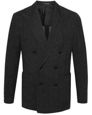 Tagliatore Gestreepte Double-Breasted Blazer - Zwart