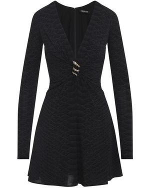 Roberto Cavalli Serpentine Mini Jurk - Zwart