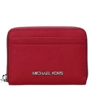 Michael Kors Jet Set Travel Medium Saffiano Leder Geldbörse - Rot