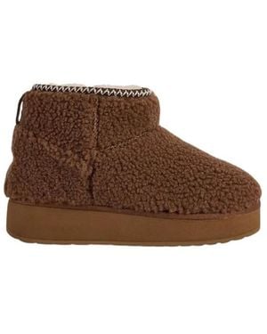 EMU Schoenen ,Bruin ,Wol Stinger Micro Flatform Teddy