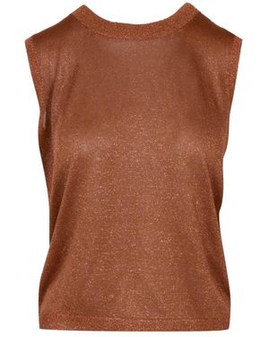 Gran Sasso Sleeveless Tops - Brown