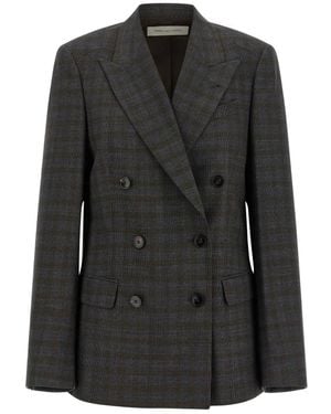 Dries Van Noten Jassen ,Grijs ,Wol Barrysta Blazer - Zwart