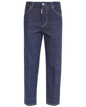 DSquared² Jeans De 5 Bolsillos Elegantes Con Costuras De Contraste, Mujer, Talla - Azul