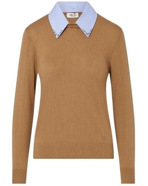Liu Jo Round-Neck Strickwaren - Braun