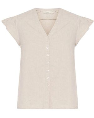 Inwear Haze Melange Top Mit V-Ausschnitt Und Knöpfen - Weiß