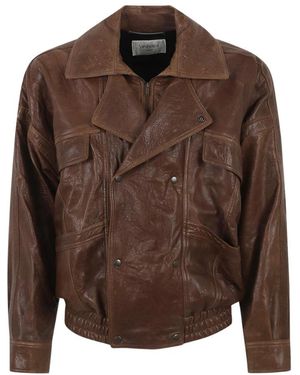Saint Laurent Leather Jackets - Brown