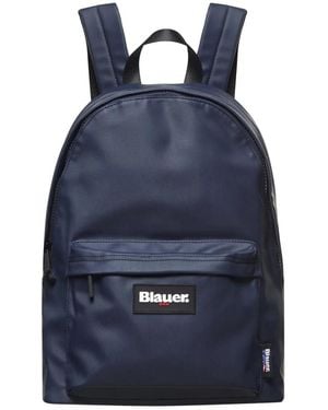 Blauer Beschichteter Rucksack Mit Verstellbaren Trägern - Blau