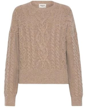 Weekend by Maxmara Truien & Vesten ,Bruin ,Wol Wollen Trui Met Kabelmotief - Naturel