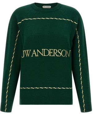 JW Anderson Round-Neck Knitwear - Verde