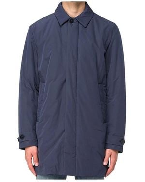 Woolrich Single-Breasted Coats - Blue