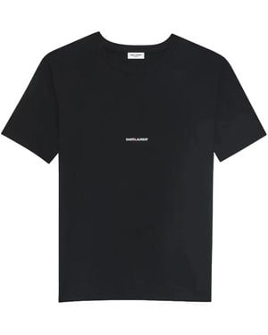 Saint Laurent Logo Crewneck T-shirt - Black