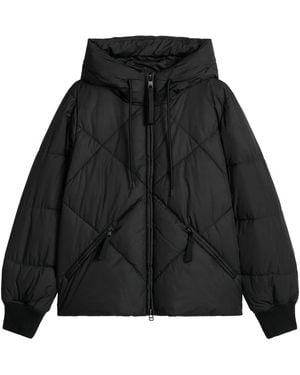 Marc O' Polo Jassen ,Zwart ,Polyester Geweven Outdoor Jas, Diamond Puffer