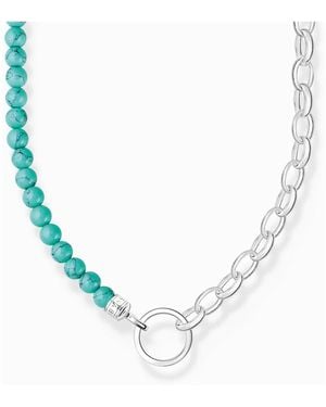 Thomas Sabo Damen Charm-Kette Mit Türkisen Beads Silber Ke2188-404-17-L45V - Mettallic