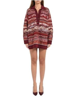 Laneus V-Neck Button-Front Cardigan - Rot