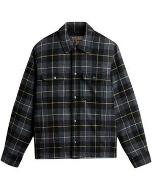 Woolrich Wool Check Alaskan Hemdjacke - Schwarz