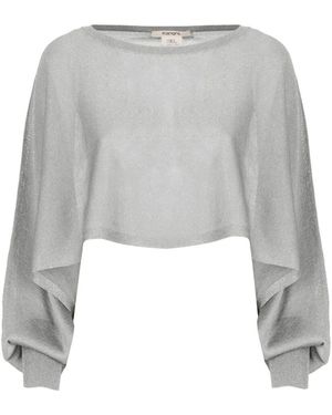 Kangra Silberne Kaschmirbluse Mit Lurex-Details - Grau