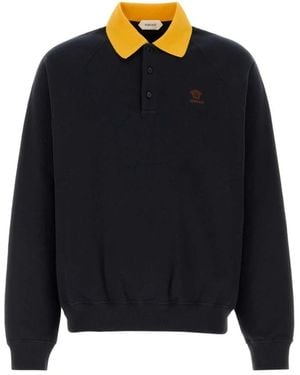Versace Hoodies & Sweatvesten ,Blauw ,Sweatshirt Cott
