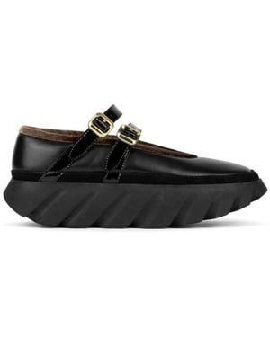 4Ccccees Schoenen ,Zwart ,Leer Ballerina Met Eigentijdse Uitstraling