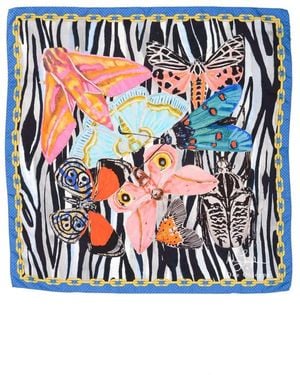 Dee Ocleppo Dynamisches zebra seidentuch - Blau