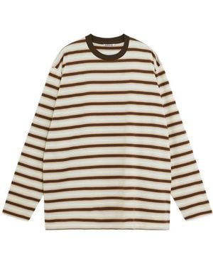 AURALEE Tops ,Bruin ,Katoen Gradient Stripe Jersey L/Tee