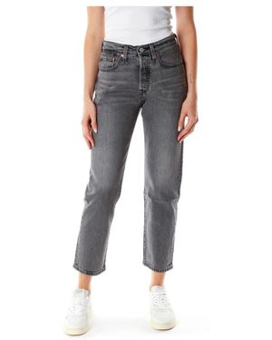 Levi's Jeans ,Grijs ,Katoen Cropped Jeans - Blauw