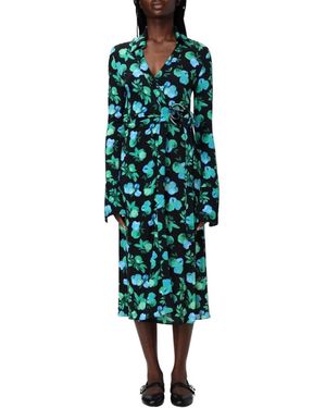 Coperni Geblümtes Midikleid Im Wickeldesign - Grün