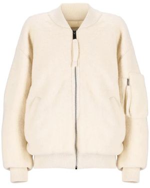 Laneus Bouclé Bomberjack Met Knopen - Naturel