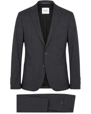 DIGEL Kostuums ,Grijs ,Tweed Single Breasted Suit - Zwart