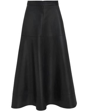 KARL LAGERFELD Rokken ,Zwart ,Leer Midi Rok Van Kunstleer
