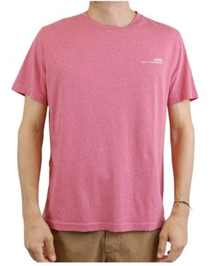 A.P.C. Korte Mouw Framboos T-Shirt - Roze