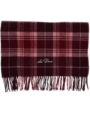 Les Deux Accessoires ,Veelkleurig ,Wol Ruitjes Sjaal - Paars