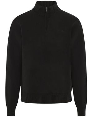 OLAF HUSSEIN Gestrickter drift mock neck pullover - Schwarz