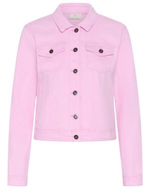 Kaffe Jassen ,Roze ,Denim Denim Jacket