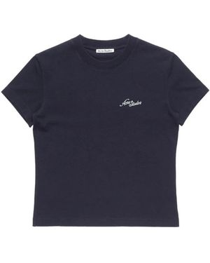 Acne Studios Jersey T-Shirt Met Logo - Blauw