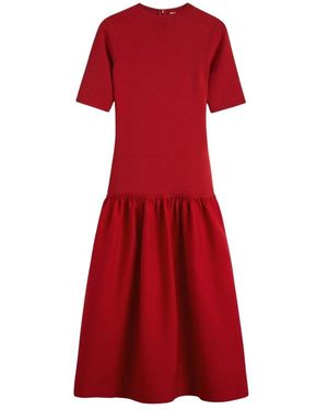 TOTEME Kleedjes ,Rood ,Wol Twinflower Tee Dress