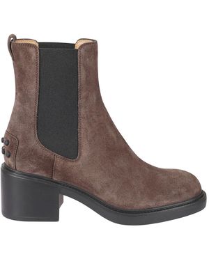 Tod's Schoenen ,Bruin ,Suède Suède Enkellaarsjes