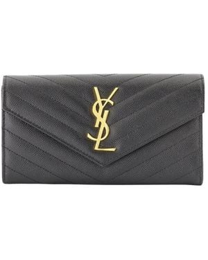 Saint Laurent Cassandre Wallet - Zwart