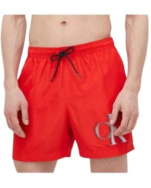 Calvin Klein Badeshorts Mit Kordelzug - Rot