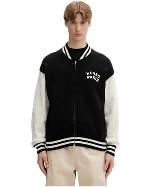 KENZO Truien & Vesten ,Zwart ,Katoen Paris Emblem Varsity Cardigan