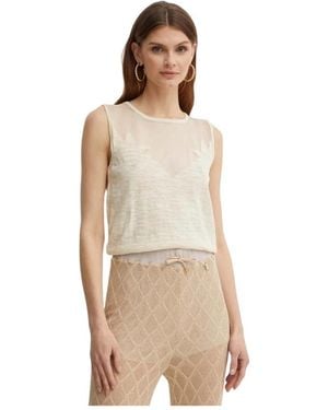 Pinko Vest Met Semi-Transparante Panelen - Naturel