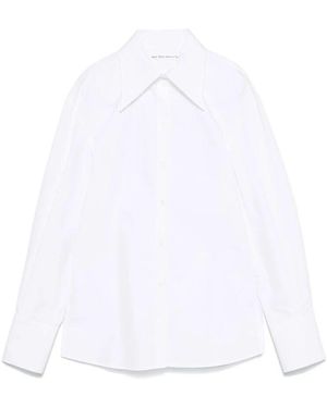 Mark Kenly Domino Tan Weißes button-up-shirt mit dart-detailing